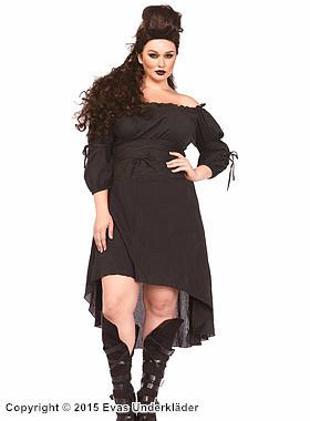 Bondepike, kostyme-kjole, off-shoulder, XL til 4XL